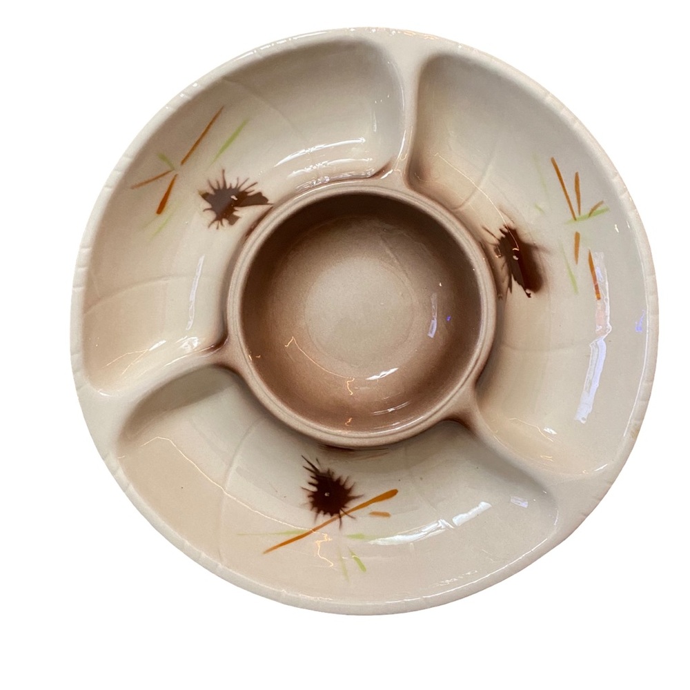 Vintage Lane & Co Van Nuys‎ California Pottery 1961 Divided Serving Dish 3060